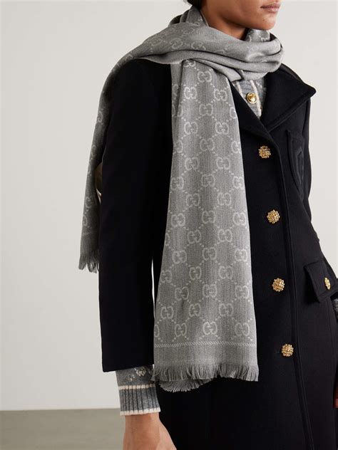 gucci light grey scarf|gucci and net sten scarf.